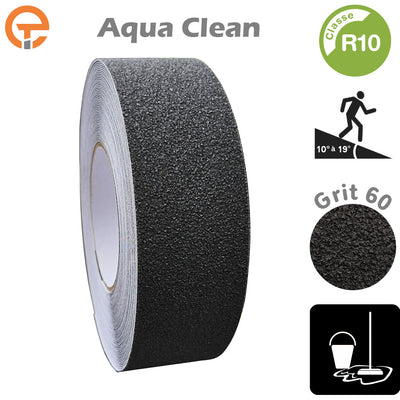 Rubans Antidérapants Aqua Clean Noir Classe R10 - EQUIPEMENTECH