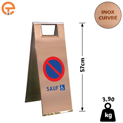 Chevalet de signalisation Defense de stationner sauf PMR