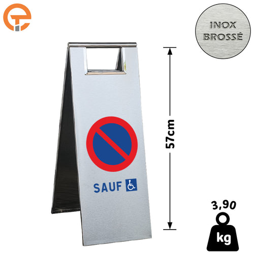 Chevalet de signalisation Defense de stationner sauf PMR