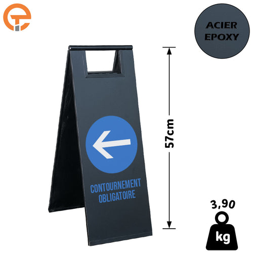 Chevalet de signalisation Contournement Obligatoire