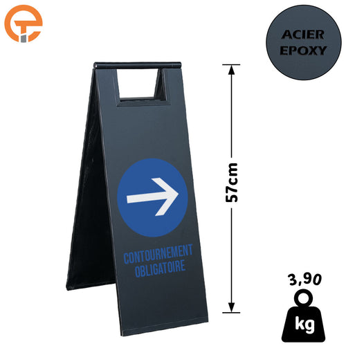 Chevalet de signalisation Contournement Obligatoire