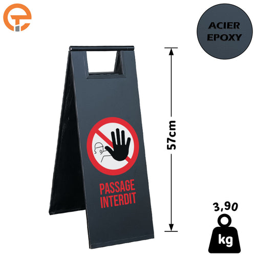 Chevalet de signalisation Passage Interdit