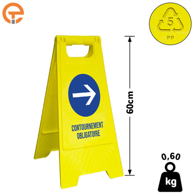 Chevalet de signalisation Contournement Obligatoire