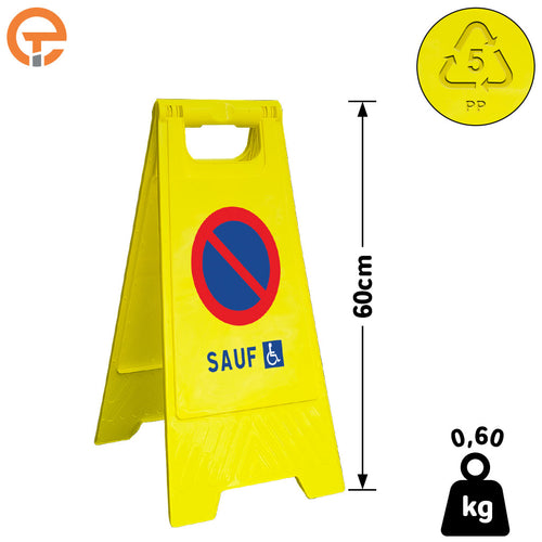 Chevalet de signalisation Defense de stationner sauf PMR
