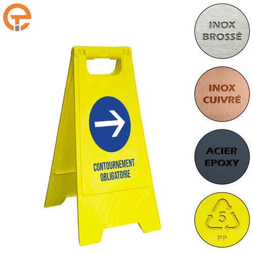 Chevalet de signalisation Contournement Obligatoire