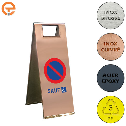 Chevalet de signalisation Defense de stationner sauf PMR