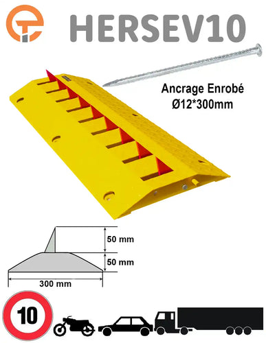 Ralentisseur Herse Anti Recul Longueur 1M Haut 5cm
