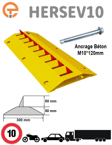 Ralentisseur Herse Anti Recul Longueur 1M Haut 5cm
