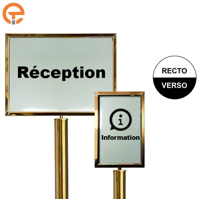 Panneau porte affiche A4 et A3 inox doré