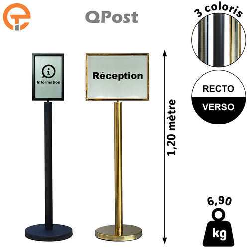 Poteau porte affiches Haut. 1m20