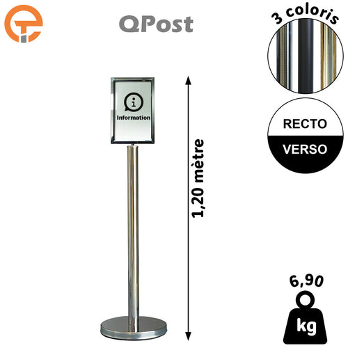 Poteau porte affiches Haut. 1m20