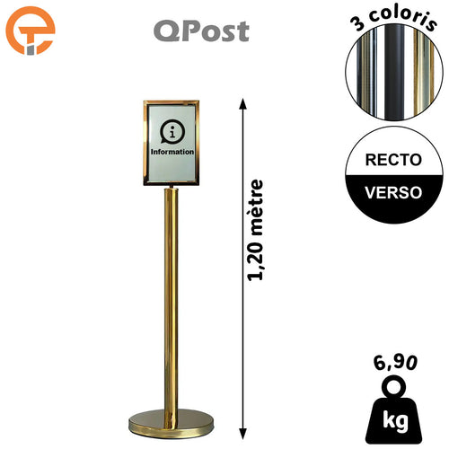 Poteau porte affiches Haut. 1m20