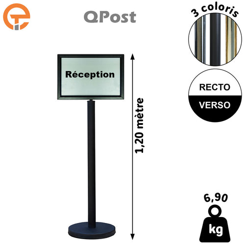 Poteau porte affiches Haut. 1m20