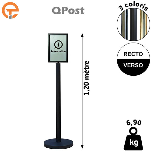 Poteau porte affiches Haut. 1m20