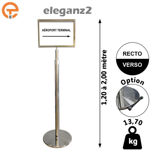 Poteau porte affiches télescopique Haut. 2m00