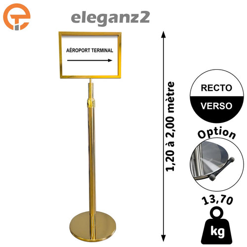 Poteau porte affiches télescopique Haut. 2m00