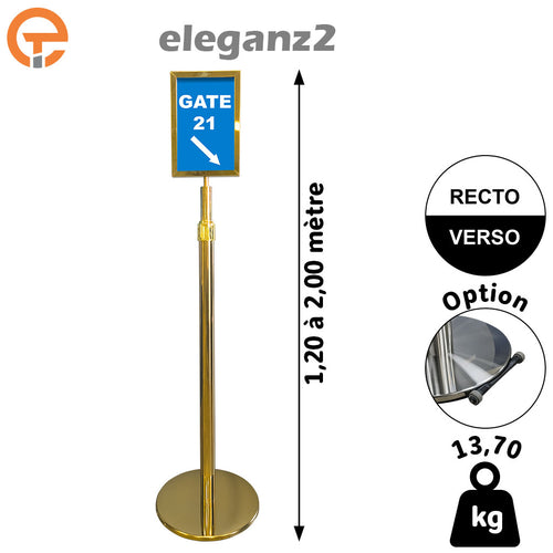 Poteau porte affiches télescopique Haut. 2m00