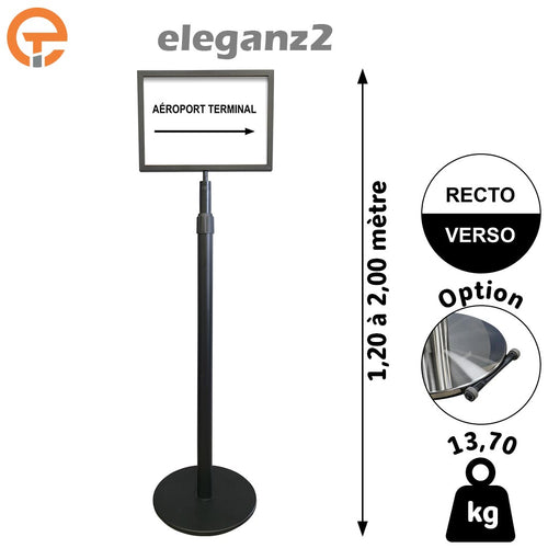 Poteau porte affiches télescopique Haut. 2m00