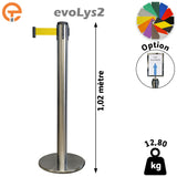 Poteau de guidage Inox brossé à sangle 2, 3, 4 et 5 mètres evoLys2