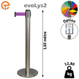 Poteau de guidage Inox brossé à sangle 2, 3, 4 et 5 mètres evoLys2