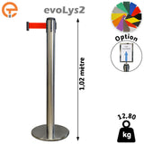 Poteau de guidage Inox brossé à sangle 2, 3, 4 et 5 mètres evoLys2
