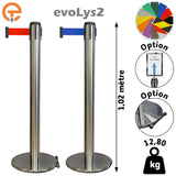 Poteau de guidage Inox brossé à sangle 2, 3, 4 et 5 mètres evoLys2