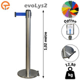 Poteau de guidage Inox brossé à sangle 2, 3, 4 et 5 mètres evoLys2