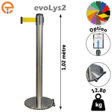 Poteau de guidage Inox brossé à sangle 2, 3, 4 et 5 mètres evoLys2