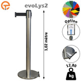 Poteau de guidage Inox brossé à sangle 2, 3, 4 et 5 mètres evoLys2