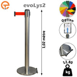 Poteau de guidage Inox brossé à sangle 2, 3, 4 et 5 mètres evoLys2