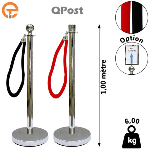 Poteau à corde QPost Inox brossé