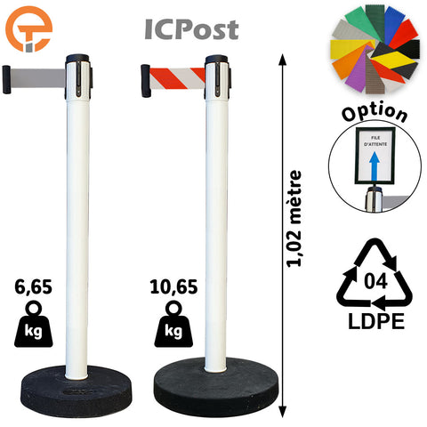 Poteau LDPE à sangle 3mètres ICPost