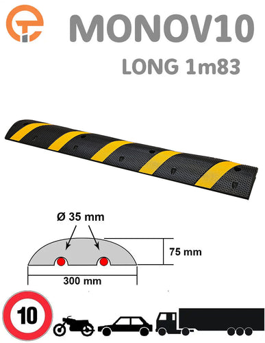 Ralentisseur Monobloc 10km/h H75mm EQUIPEMENTECH