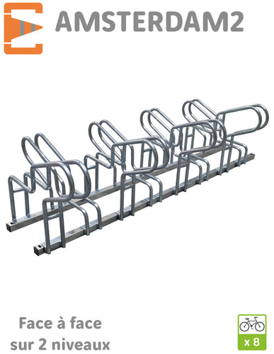 Râtelier Range Vélos Face à Face AMSTERDAM2 8 places