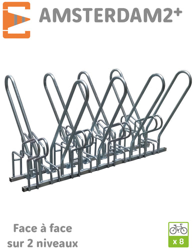 Râtelier Range Vélos Face à Face AMSTERDAM2+ 8 places