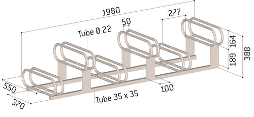 Râteliers Range Vélos 5 et 6 places sur 2 Niveaux