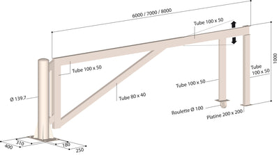 Barrières tournantes 6 à 8 mètres