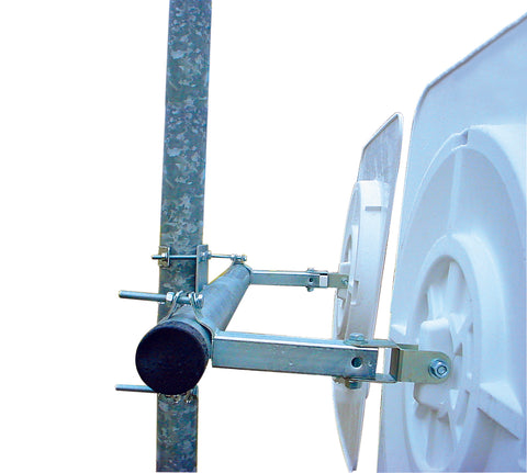 Support 2 miroirs longueur 1M30 pour poteau Ø60 à Ø90mm