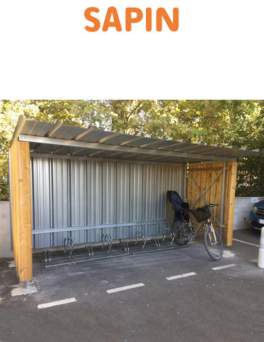 Abri Vélos SAPIN Modulable 10 places Bois ou Tôle