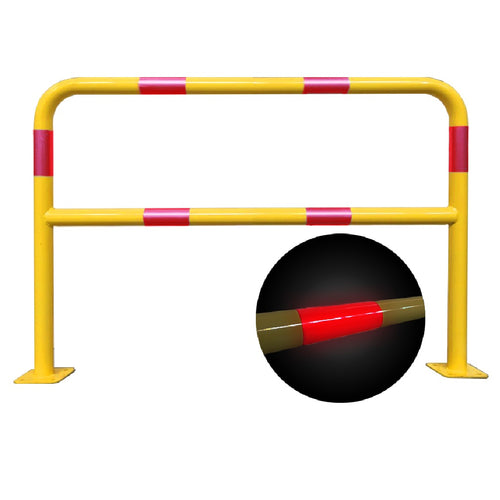 Barrière de protection jaune bandes rouges réfléchissantes EQUIPEMENTECH