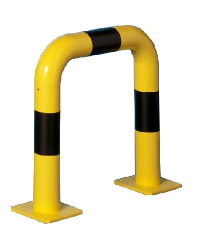 Arceau parking noir pieds jaunes - arceau anti-stationnement avec