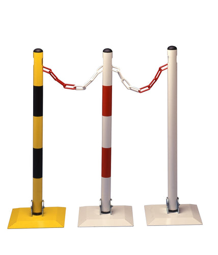 Poteau de Balisage Métal Base Rabattable