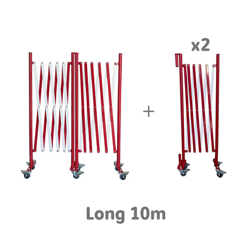 Barrières Extensibles Rouge Blanc sur Roulettes XFINITE®