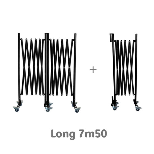 Barrières Extensibles Noir Graphite sur Roulettes Xfinite®