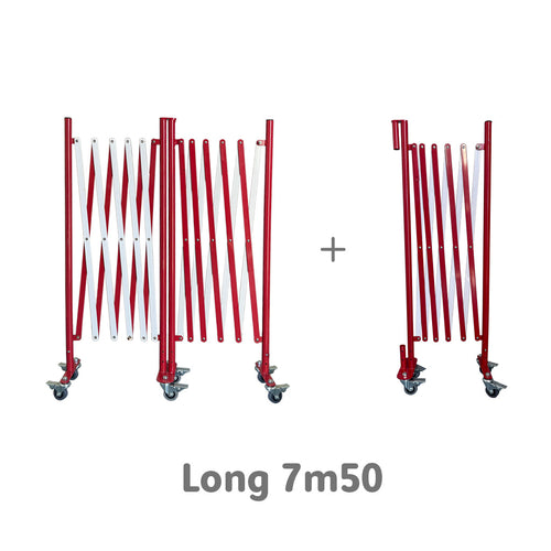 Barrières Extensibles Rouge Blanc sur Roulettes XFINITE®