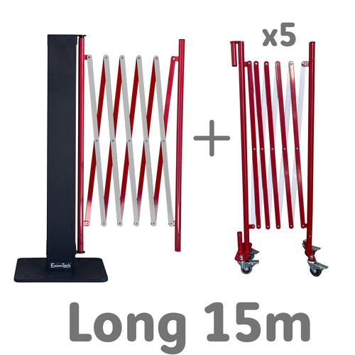 Barrières Extensibles Rouge Blanc Xfinite® sur Poteau