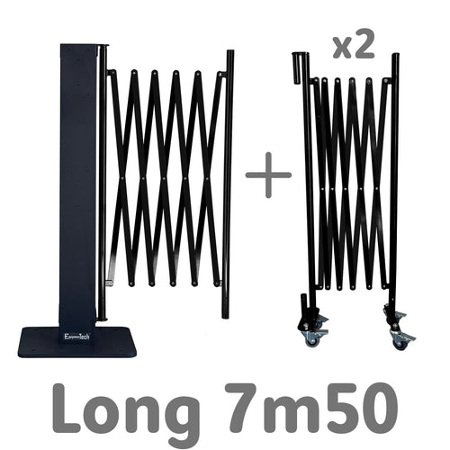 Barrières Extensibles Noir Graphite Xfinite® sur Poteau