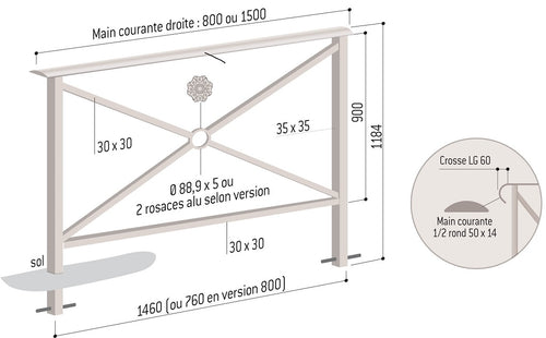 Barrières de Ville HÉRITAGE Main Courante