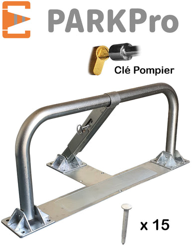 BARRIÈRE DE PARKING SPÉCIAL ASPHALTE ENROBE À CLE POMPIER