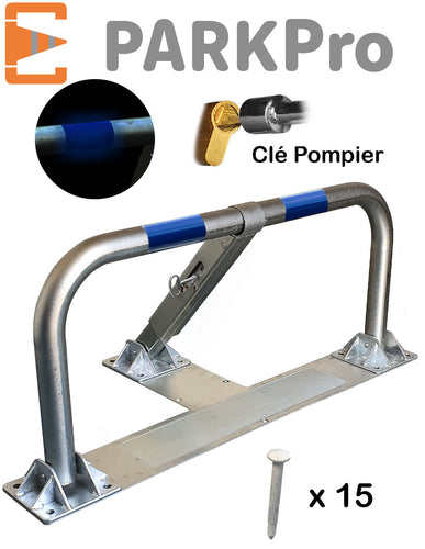 BARRIÈRE DE PARKING SPÉCIAL ASPHALTE ENROBE À CLE POMPIER